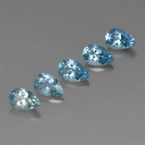 2.13 ct Blue Aquamarine Stone, Natural Aquamarine in Pear Facet Shape for Sale