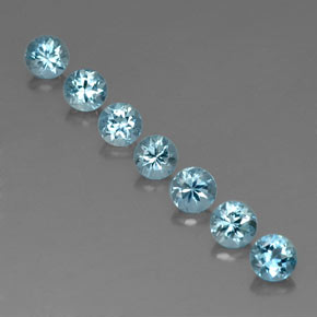2.07 ct Blue Aquamarine Gemstone, Aquamarine Gem in Round Facet Shape for Sale.