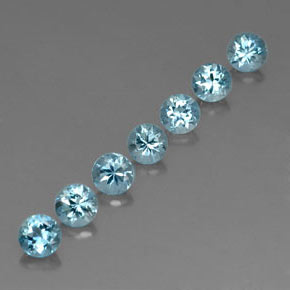 2.07 ct Blue Aquamarine Stone, Natural Aquamarine in Round Facet Shape for Sale