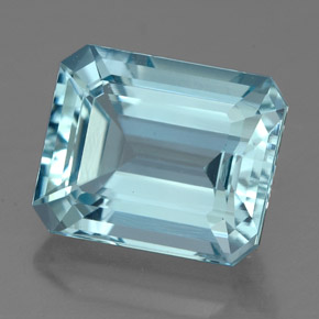 4.12 ct Blue Aquamarine Stone, Natural Aquamarine in Octagon Facet Shape for Sale