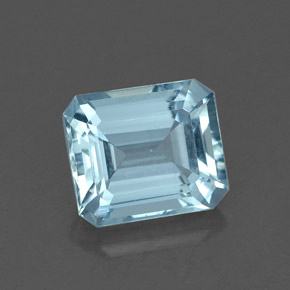 1.64 ct Blue Aquamarine Gemstone, Aquamarine Gem in Octagon Facet Shape for Sale.