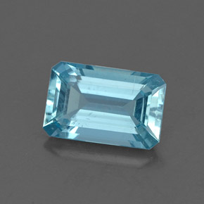 1.30 ct Blue Aquamarine Gemstone, Aquamarine Gem in Octagon Facet Shape for Sale.