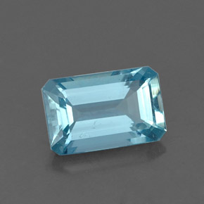 1.30 ct Blue Aquamarine Stone, Natural Aquamarine in Octagon Facet Shape for Sale