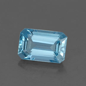 1.17 ct Blue Aquamarine Stone, Natural Aquamarine in Octagon Facet Shape for Sale