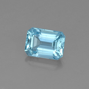 1.27 ct Blue Aquamarine Stone, Natural Aquamarine in Octagon Facet Shape for Sale