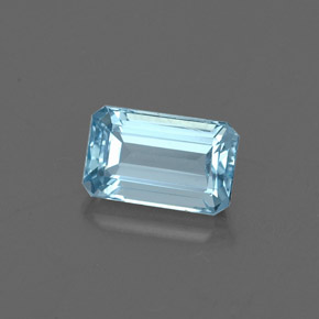 0.82 ct Blue Aquamarine Stone, Natural Aquamarine in Octagon Facet Shape for Sale