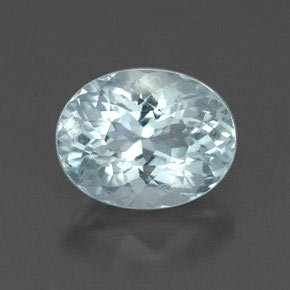 1.69 ct Blue Aquamarine Gemstone, Aquamarine Gem in Oval Facet Shape for Sale.