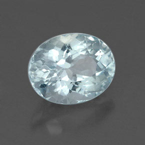 1.69 ct Blue Aquamarine Stone, Natural Aquamarine in Oval Facet Shape for Sale