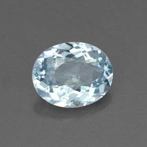 1.55 ct Blue Aquamarine Gemstone, Aquamarine Gem in Oval Facet Shape for Sale.