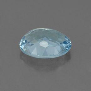 1.74 ct Blue Aquamarine Stone, Natural Aquamarine in Oval Facet Shape for Sale