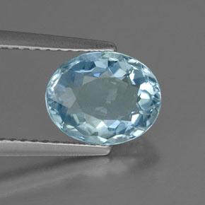 Aquamarine Gemstone in 9.1 x 7.4 mm Size for Sale, Aquamarine Stone in Light Blue Color