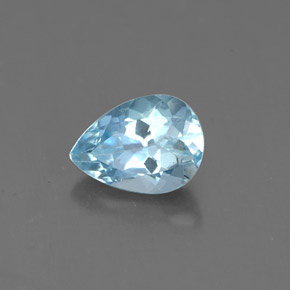 0.70 ct Blue Aquamarine Stone, Natural Aquamarine in Pear Facet Shape for Sale