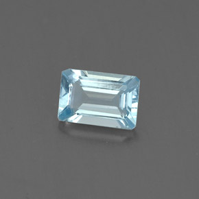 0.54 ct Blue Aquamarine Gemstone, Aquamarine Gem in Octagon Facet Shape for Sale.
