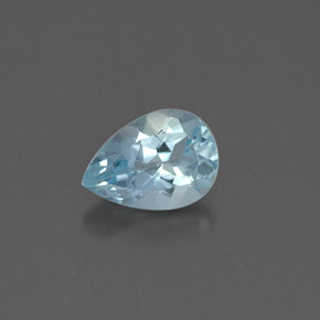 0.60 ct Blue Aquamarine Gemstone, Aquamarine Gem in Pear Facet Shape for Sale.