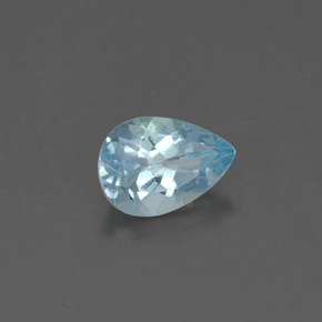 0.60 ct Blue Aquamarine Stone, Natural Aquamarine in Pear Facet Shape for Sale