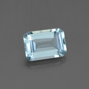0.84 ct Blue Aquamarine Gemstone, Aquamarine Gem in Octagon Facet Shape for Sale.