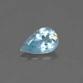 0.66 ct Blue Aquamarine Gemstone, Aquamarine Gem in Pear Facet Shape for Sale.