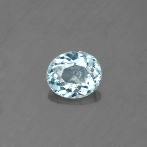 0.58 ct Blue Aquamarine Gemstone, Aquamarine Gem in Oval Facet Shape for Sale.