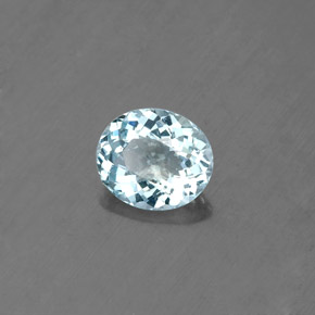 0.58 ct Blue Aquamarine Stone, Natural Aquamarine in Oval Facet Shape for Sale