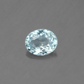 0.60 ct Blue Aquamarine Gemstone, Aquamarine Gem in Oval Facet Shape for Sale.
