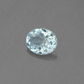 0.60 ct Blue Aquamarine Stone, Natural Aquamarine in Oval Facet Shape for Sale