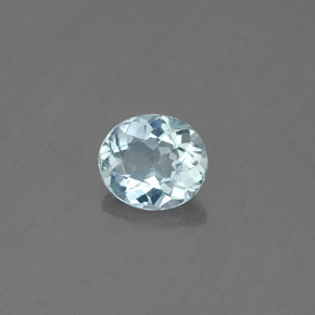 0.63 ct Blue Aquamarine Stone, Natural Aquamarine in Oval Facet Shape for Sale