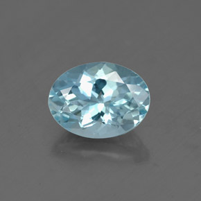 1.25 ct Blue Aquamarine Gemstone, Aquamarine Gem in Oval Facet Shape for Sale.