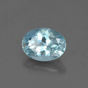 1.25 ct Blue Aquamarine Stone, Natural Aquamarine in Oval Facet Shape for Sale