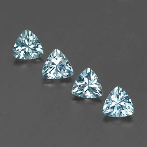1.66 ct Blue Aquamarine Gemstone, Aquamarine Gem in Trillion Facet Shape for Sale.