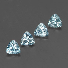 1.66 ct Blue Aquamarine Stone, Natural Aquamarine in Trillion Facet Shape for Sale