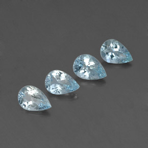 2.17 ct Blue Aquamarine Stone, Natural Aquamarine in Pear Facet Shape for Sale