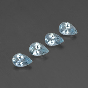 1.43 ct Blue Aquamarine Stone, Natural Aquamarine in Pear Facet Shape for Sale
