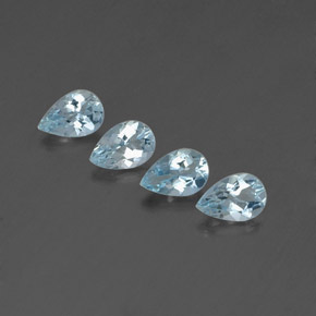 1.36 ct Blue Aquamarine Gemstone, Aquamarine Gem in Pear Facet Shape for Sale.