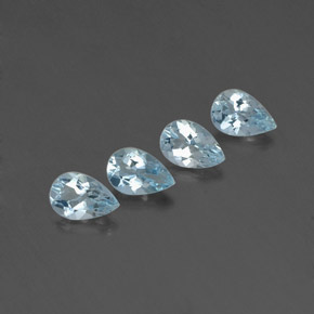 1.36 ct Blue Aquamarine Stone, Natural Aquamarine in Pear Facet Shape for Sale