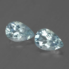 1.26 ct Blue Aquamarine Gemstone, Aquamarine Gem in Pear Facet Shape for Sale.