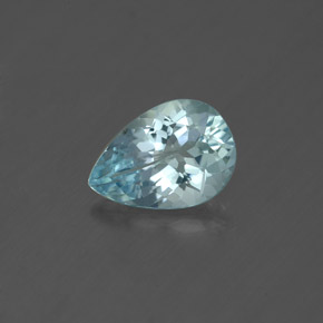 1.07 ct Blue Aquamarine Stone, Natural Aquamarine in Pear Facet Shape for Sale