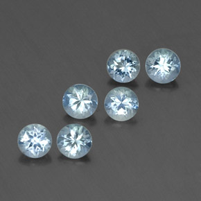 1.66 ct Blue Aquamarine Stone, Natural Aquamarine in Round Facet Shape for Sale