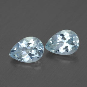 1.43 ct Blue Aquamarine Stone, Natural Aquamarine in Pear Facet Shape for Sale