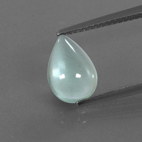 1.36 ct Green Aquamarine Gemstone, Aquamarine Gem in Pear Cabochon Shape for Sale.