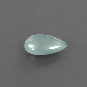 1.36 ct Green Aquamarine Stone, Natural Aquamarine in Pear Cabochon Shape for Sale