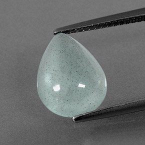 3.38 ct Green Aquamarine Gemstone, Aquamarine Gem in Pear Cabochon Shape for Sale.