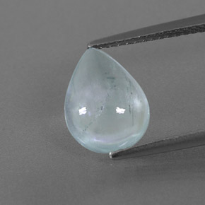 2.29 ct Green Aquamarine Gemstone, Aquamarine Gem in Pear Cabochon Shape for Sale.