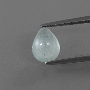 2.03 ct Green Aquamarine Gemstone, Aquamarine Gem in Pear Cabochon Shape for Sale.