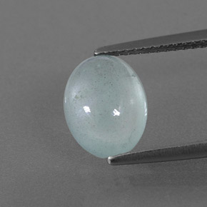 2.57 ct Green Aquamarine Gemstone, Aquamarine Gem in Oval Cabochon Shape for Sale.