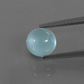 1.64 ct Blue Aquamarine Gemstone, Aquamarine Gem in Round Cabochon Shape for Sale.
