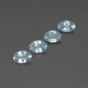 1.63 ct Blue Aquamarine Stone, Natural Aquamarine in Oval Facet Shape for Sale