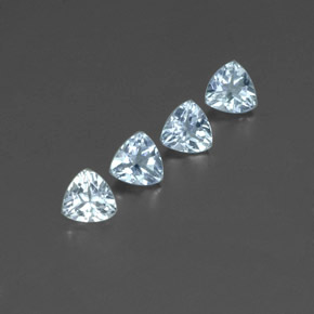 1.58 ct Blue Aquamarine Stone, Natural Aquamarine in Trillion Facet Shape for Sale