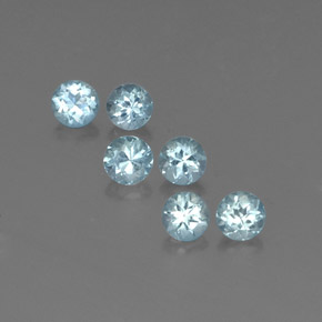 1.69 ct Blue Aquamarine Gemstone, Aquamarine Gem in Round Facet Shape for Sale.
