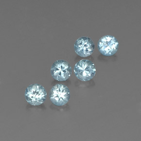 1.69 ct Blue Aquamarine Stone, Natural Aquamarine in Round Facet Shape for Sale