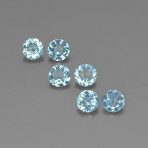 1.36 ct Blue Aquamarine Gemstone, Aquamarine Gem in Round Facet Shape for Sale.